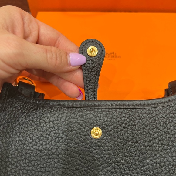 BNIB Hermès Black Mini Evelyne II TPM 16 Taurillon Clemence Gold Hardware 2023 - Picture 11 of 17